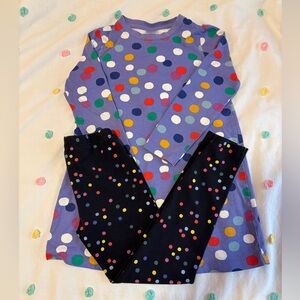 Hanna Andersson Purple and Black Polka Dot Set